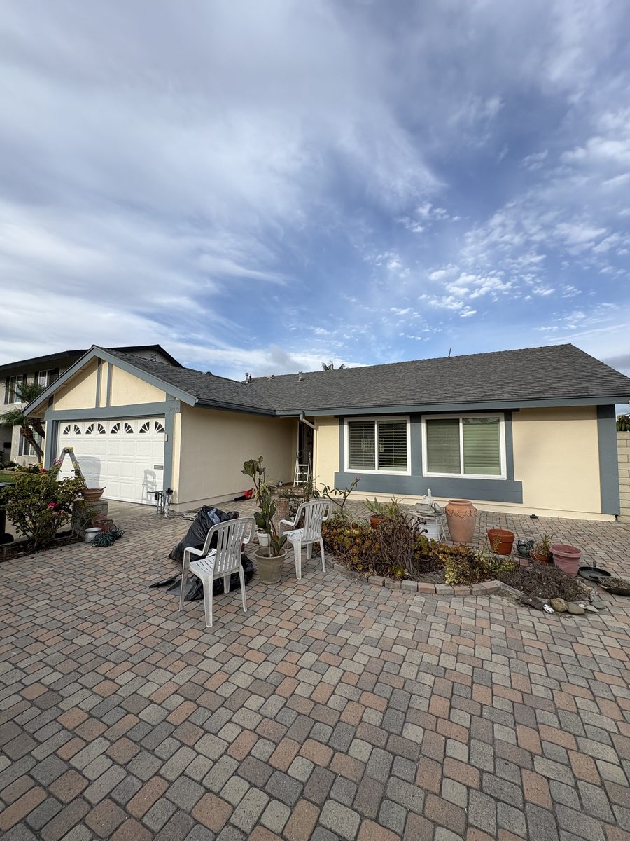 Completed exterior repaint with fresh trim color